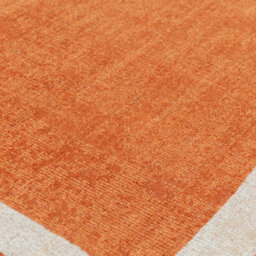 Orange Plain Handmade Bordered 7mm Pile Stain-Resistant Rug For Bedroom, & Dining Room, Plain Wool Rug-120Cm X 170Cm - thumbnail 8