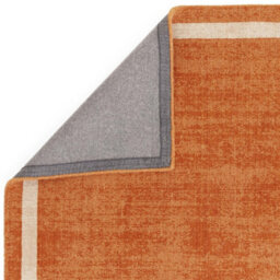 Orange Plain Handmade Bordered 7mm Pile Stain-Resistant Rug For Bedroom, & Dining Room, Plain Wool Rug-120Cm X 170Cm - thumbnail 7