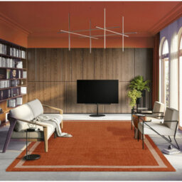 Orange Plain Handmade Bordered 7mm Pile Stain-Resistant Rug For Bedroom, & Dining Room, Plain Wool Rug-120Cm X 170Cm - thumbnail 2