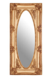Orsina Timeless Gold Finish Oval Border Wall Mirror, Functional Mirror For Livingroom, Elegant Modern Mirror