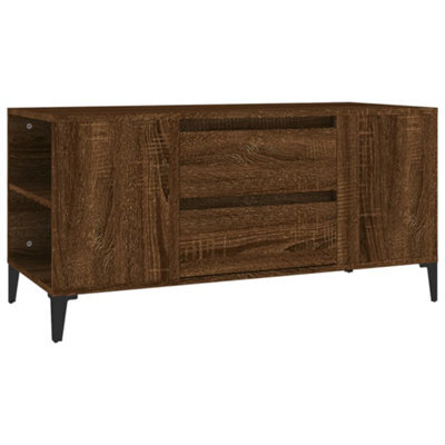 Berkfield Modern Tv Cabinet Brown Oak 102X44.5X50 Cm Engineered Wood - image 1