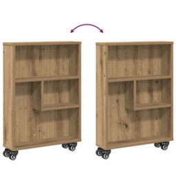 Walplus Narrow Storage Trolley Artisian Oak 48X13X68 Cm Engineered Wood - thumbnail 7