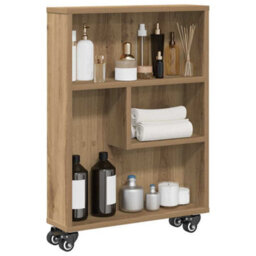 Walplus Narrow Storage Trolley Artisian Oak 48X13X68 Cm Engineered Wood - thumbnail 3