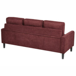 Beliani Sofa 3 Seater Avesta Fabric Burgundy With Ottoman - thumbnail 7