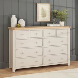 The Furniture Market Cheshire Dove Grey Jumbo 10 Drawer Chest - thumbnail 1