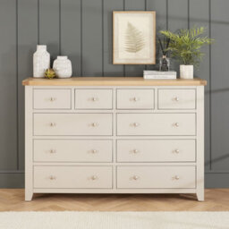 The Furniture Market Cheshire Dove Grey Jumbo 10 Drawer Chest - thumbnail 2