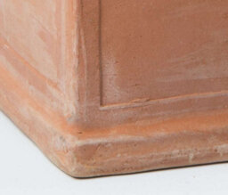 Primrose Terracotta Red Square Rolled Rim Outdoor Cube Planter 39Cm - thumbnail 4