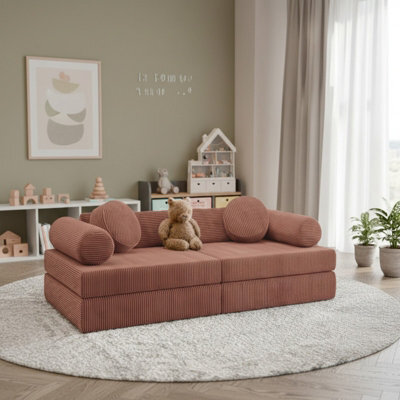 Adell Freestanding Upholstered Foam Sofa For Living Room With Loose Cushions Width 130Cm Depth 65Cm Red - image 1