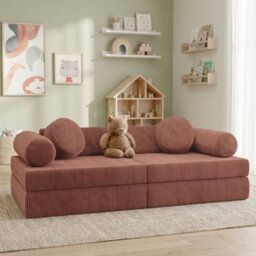 Adell Freestanding Upholstered Foam Sofa For Living Room With Loose Cushions Width 130Cm Depth 65Cm Red - thumbnail 2