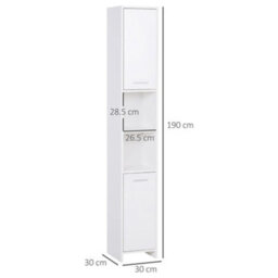 Homcom Storage Cabinet For Bathroom Bedroom Freestanding W/door Cupboard&shelves - thumbnail 3