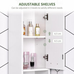 Homcom Storage Cabinet For Bathroom Bedroom Freestanding W/door Cupboard&shelves - thumbnail 6