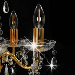 Walplus Chandelier With Crystal Beads Golden Round 5 X E14 - thumbnail 5