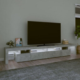 Berkfield Tv Cabinet With Led Lights Concrete Grey 260X36.5X40 Cm - thumbnail 3