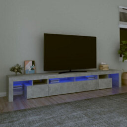 Berkfield Tv Cabinet With Led Lights Concrete Grey 260X36.5X40 Cm