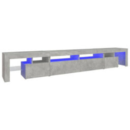Berkfield Tv Cabinet With Led Lights Concrete Grey 260X36.5X40 Cm - thumbnail 2