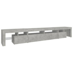 Berkfield Tv Cabinet With Led Lights Concrete Grey 260X36.5X40 Cm - thumbnail 7