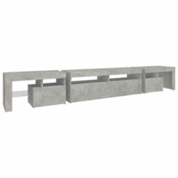 Berkfield Tv Cabinet With Led Lights Concrete Grey 260X36.5X40 Cm - thumbnail 8