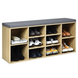 Shoe Bench 10 Cube Storage Bench Cabinet Cube Organizer Rack Cabinet - thumbnail 1