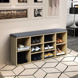 Shoe Bench 10 Cube Storage Bench Cabinet Cube Organizer Rack Cabinet - thumbnail 4