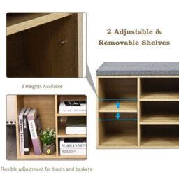 Shoe Bench 10 Cube Storage Bench Cabinet Cube Organizer Rack Cabinet - thumbnail 5