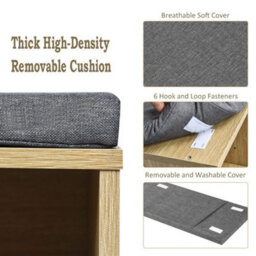 Shoe Bench 10 Cube Storage Bench Cabinet Cube Organizer Rack Cabinet - thumbnail 6