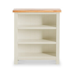 Farro Cream 3 Tier Small Bookcase - Painted With Oak Top - By Roseland Furniture - thumbnail 3