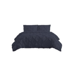 Pintuck Pinch Pleated Polycotton Duvet Cover And Pillowcase/s Set Bed Linen Grey - thumbnail 2