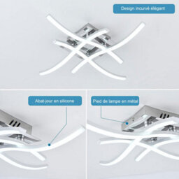 Pheashine Modern Led Pendant Ceiling Light,24W 2240Lm Cool White 6000K For Living Room Or Bedroom - thumbnail 4