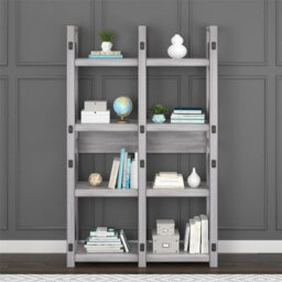 Gr8 Home Dorel Wildwood Wood Veneer Bookcase Room Divider Shelving Unit Rack Rustic White - thumbnail 3