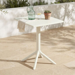 Core Products Square Plastic Garden Bistro Table, White - thumbnail 1