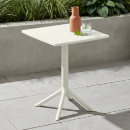 Core Products Square Plastic Garden Bistro Table, White - thumbnail 2
