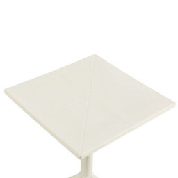Core Products Square Plastic Garden Bistro Table, White - thumbnail 5