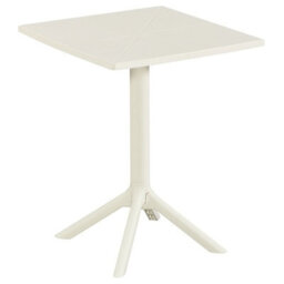 Core Products Square Plastic Garden Bistro Table, White - thumbnail 4