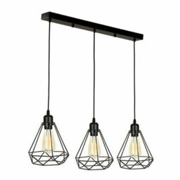 Vintage Industrial 1 To 3 Head Ceiling Pendant Light Metal Cage Led Hanging Lamp Fixture - thumbnail 1