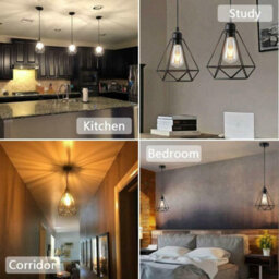 Vintage Industrial 1 To 3 Head Ceiling Pendant Light Metal Cage Led Hanging Lamp Fixture - thumbnail 6