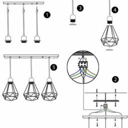Vintage Industrial 1 To 3 Head Ceiling Pendant Light Metal Cage Led Hanging Lamp Fixture - thumbnail 4