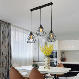 Vintage Industrial 1 To 3 Head Ceiling Pendant Light Metal Cage Led Hanging Lamp Fixture - thumbnail 8