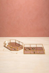 Orsina Vintage Glass Octagonal Jewellery Tray - thumbnail 5