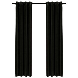 Berkfield Linen-Look Blackout Curtains 2 Pcs Anthracite 140X245Cm - thumbnail 2