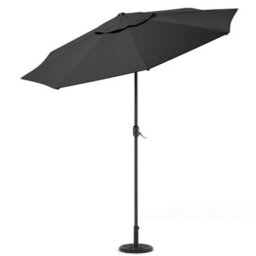Living And Home 3M Large Rotating Garden Parasol Outdoor Beach Umbrella Patio Sun Shade Crank Tilt With Vintage Base, Black - thumbnail 3