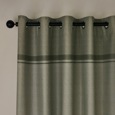 Catherine Lansfield Melville 66X54 Inch Lined Eyelet Curtains Two Panels Green - image 1