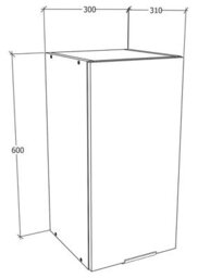 Vcm Kitchen Cabinet W. 30Cm Hanging Cabinet Fasola - thumbnail 4