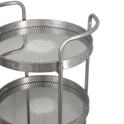 Maison Des Cadeaux Silver Rustic 3-Tier Drinks Trolley - thumbnail 3