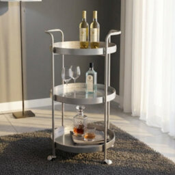 Maison Des Cadeaux Silver Rustic 3-Tier Drinks Trolley - thumbnail 7