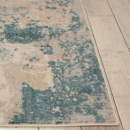 Ivory/teal Modern Abstract Luxurious Easy To Clean Rug For Living Room And Bedroom-239Cm X 320Cm - thumbnail 6