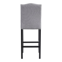 Living And Home Bar Stool Set Of 2 Grey Linen Upholstered Kitchen Counter Bar Stools With Rubberwood Legs - thumbnail 4