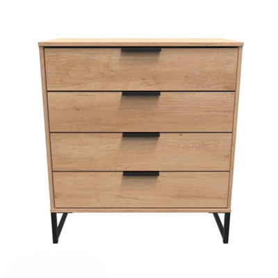 Beijing 4 Drawer Chest Of Drawers In Nebraska Oak (Ready Assembled) - image 1