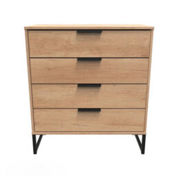 Beijing 4 Drawer Chest Of Drawers In Nebraska Oak (Ready Assembled) - thumbnail 1