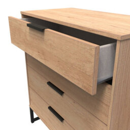 Beijing 4 Drawer Chest Of Drawers In Nebraska Oak (Ready Assembled) - thumbnail 5