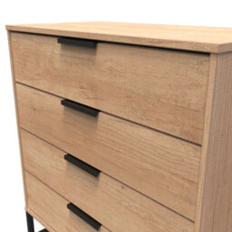 Beijing 4 Drawer Chest Of Drawers In Nebraska Oak (Ready Assembled) - thumbnail 4